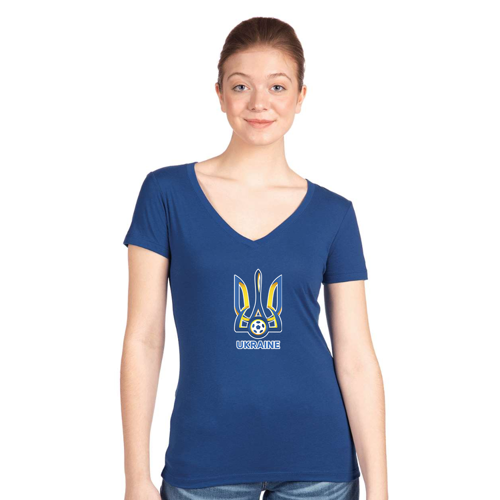 Women's Ukraine National Football Soccer Team  Next Level V-Neck T-Shirt